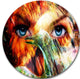 Woman Feather Collage, Portrait Round Wall Art, 36"