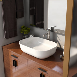 White Rectangular Ceramic Countertop Bathroom Vanity Vessel Sink