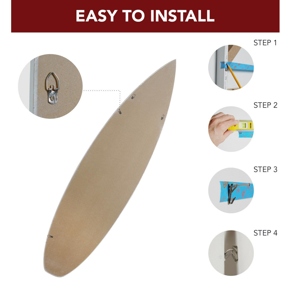 Licensed Corona Color Wood Tones Surfboard Plaque Wall Sign, 60"x15"
