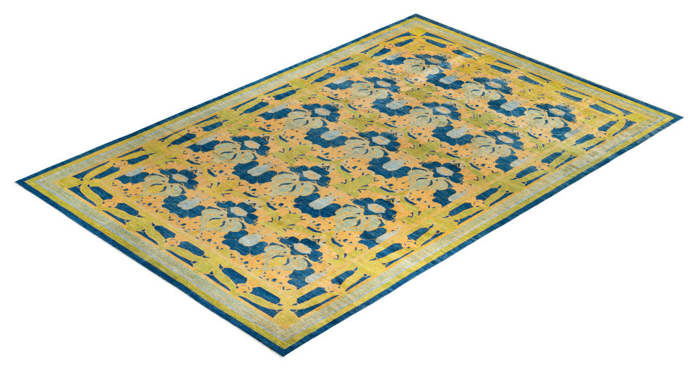 Arts and Crafts, One-of-a-Kind Handmade Area Rug Blue, 17'4"x12'1"