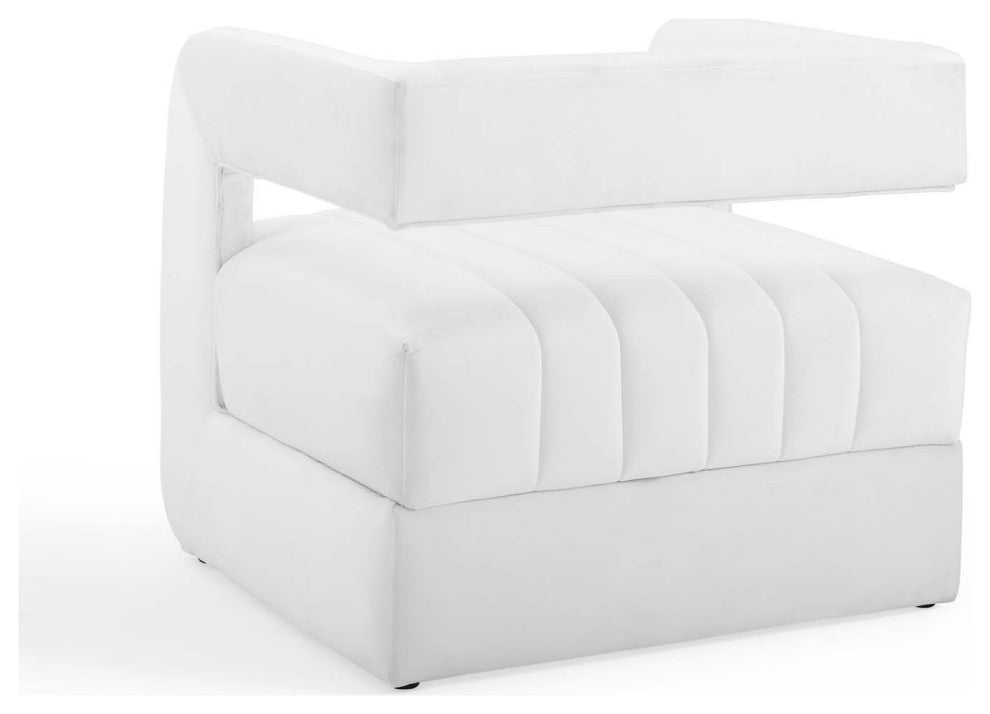 Armchair Accent Chair, Set of 2, Velvet, White, Modern, Lounge Hospitality