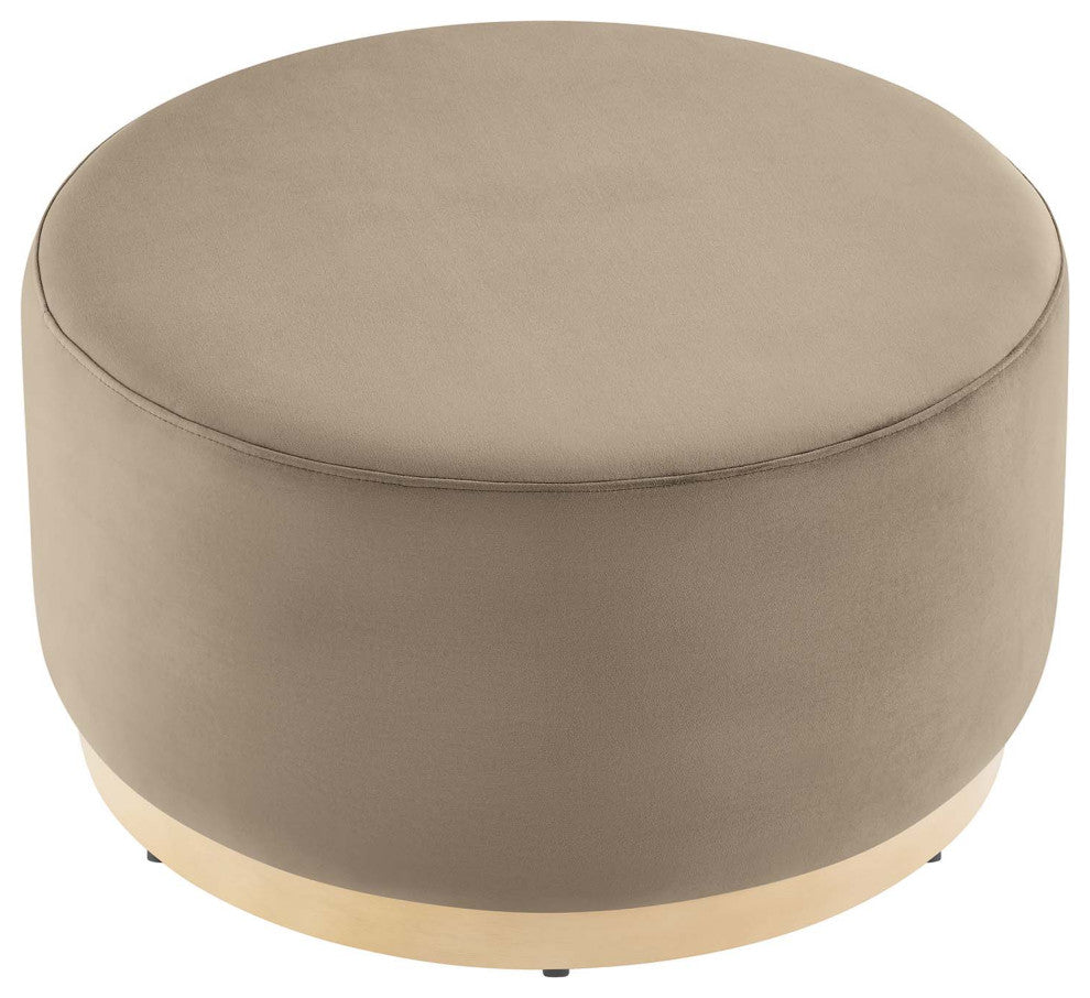 Tilden Large 29" Round Performance Velvet Upholstered Ottoman