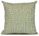 Green Woven Tiki, Geometric Print Pillow, 16"x16"