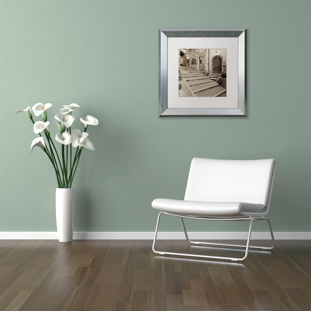 Alan Blaustein ''Lombardy I'' Art, Silver Frame, White Mat, 16x16