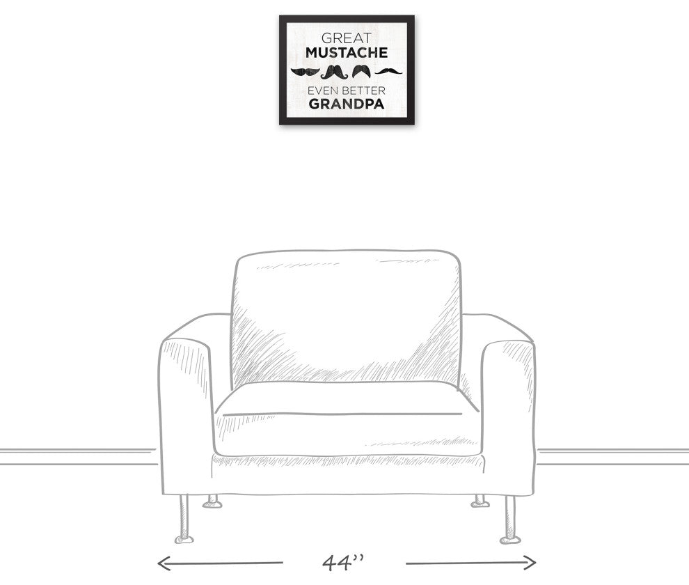 Great Mustache Grandpa 14x11 Black Framed Canvas