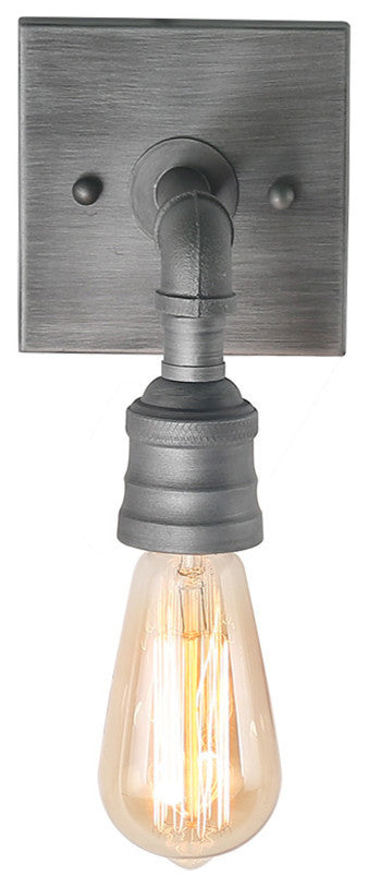 LALUZ 1-Light Water Pipe Wall Sconce Metal Vanity Lights Industrial Sconces