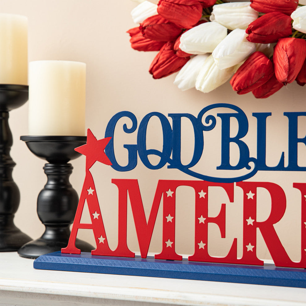 18"L "God Bless America" Table Decor