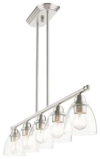 Brushed Nickel Transitional, Colonial, Linear Chandelier