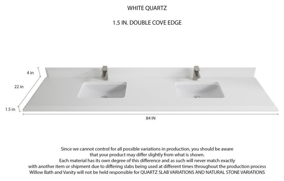 Sonoma Teak 84 Double Sink Bath Vanity in Dark Natural with 1.5" White Quartz