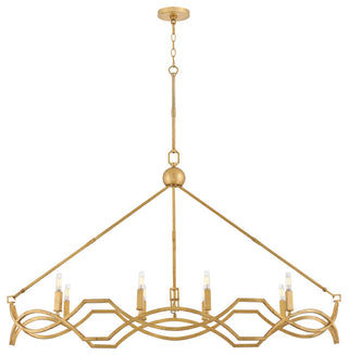 Hinkley Lighting 45785 Leona 8 Light 49"W Taper Candle Style - Distressed Brass