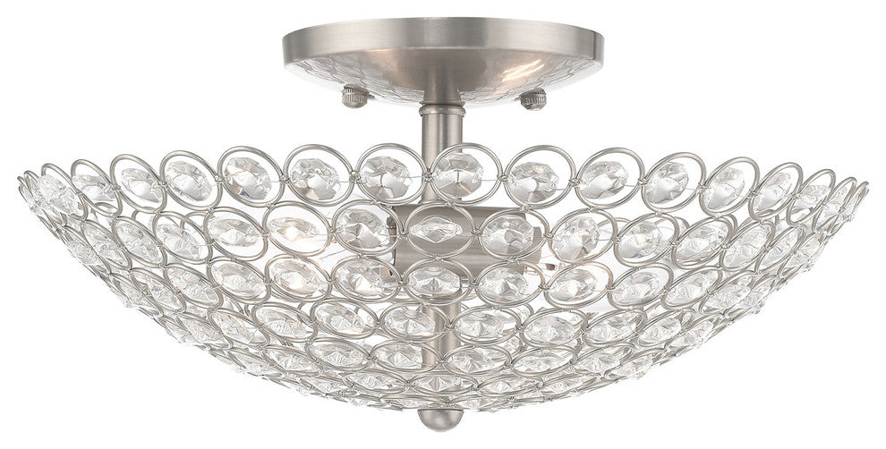 Livex Lighting Brushed Nickel 2-Light Ceiling Mount