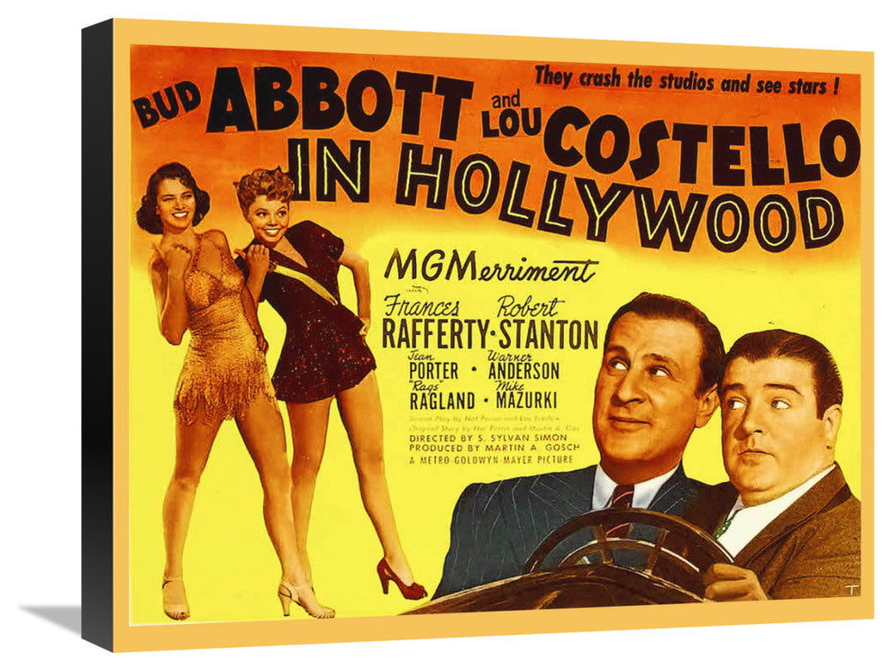 "Abbott & Costello - In Hollywood" Canvas Giclee, 22"x18"