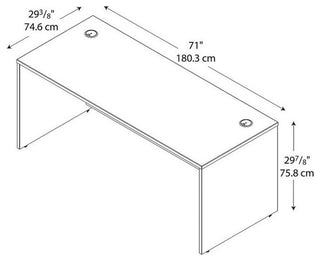 Series C 72W x 30D Office Desk in Hansen Cherry - Engineered Wood