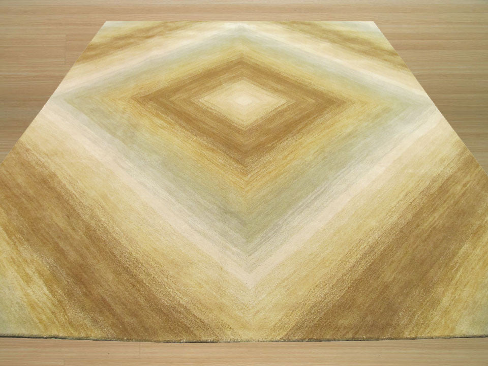 Orange Contemporary Abstract Tufetd Sands Area Rug