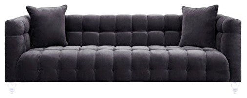 Bea Grey Velvet Sofa - Grey