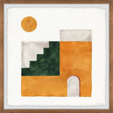 "Green Stairway" Framed Painting Print, 24x24