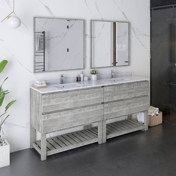 Fresca Formosa Modern 72" Ash Open Bottom Double Sink Bathroom Vanity