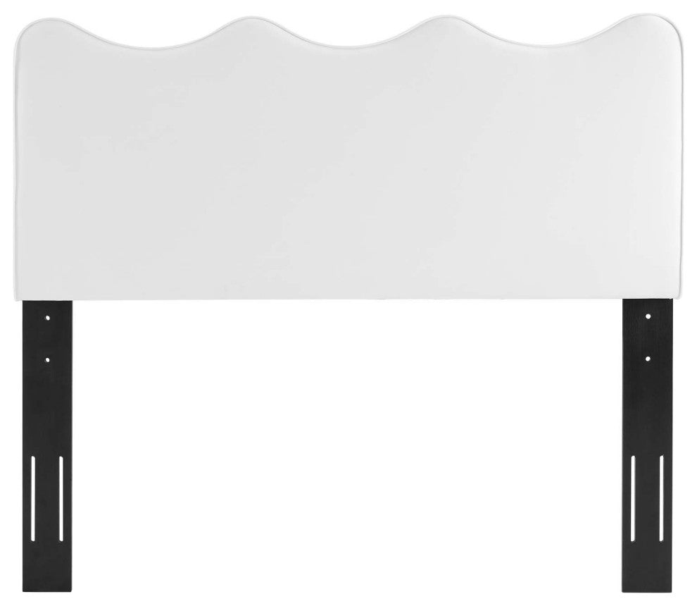 Headboard, Full Queen Size, Velvet, White, Modern Contemporary, Bedroom Master