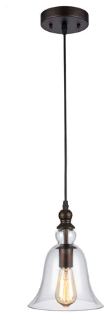 Manette Industrial Style 1-Light Rubbed Bronze Ceiling Mini Pendant, 8" Shade