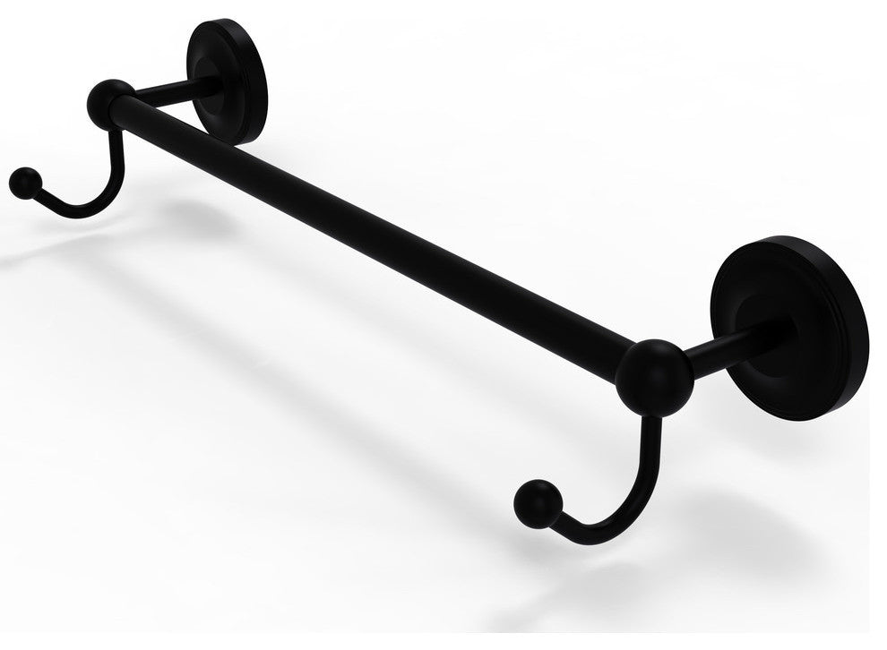 Prestige Regal 24" Towel Bar with Integrated Hooks, Matte Black