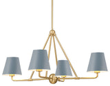 Crystorama Lighting Group XAV-B9304 Xavier 4 Light 32"W - Vibrant Gold / Blue