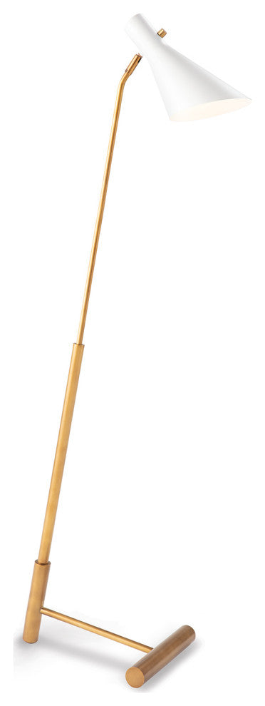 Spyder Floor Lamp Spyder Floor Lamp, White and Natural Brass