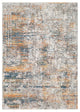 Presidential Modern Bright Blue, Burnt Orange Area Rug, 3'3"x5'