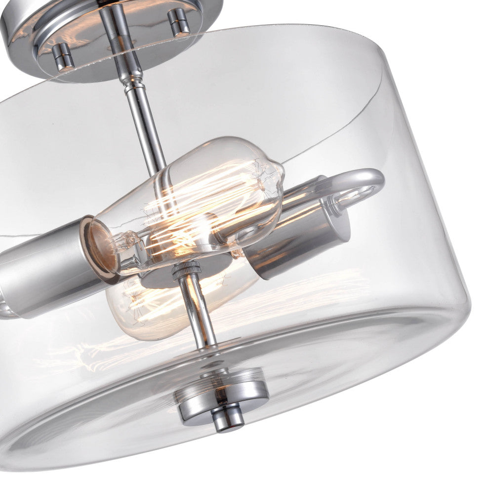 Verlana Collection 2-LIght 11" Brushed Nickel Semi-Flush