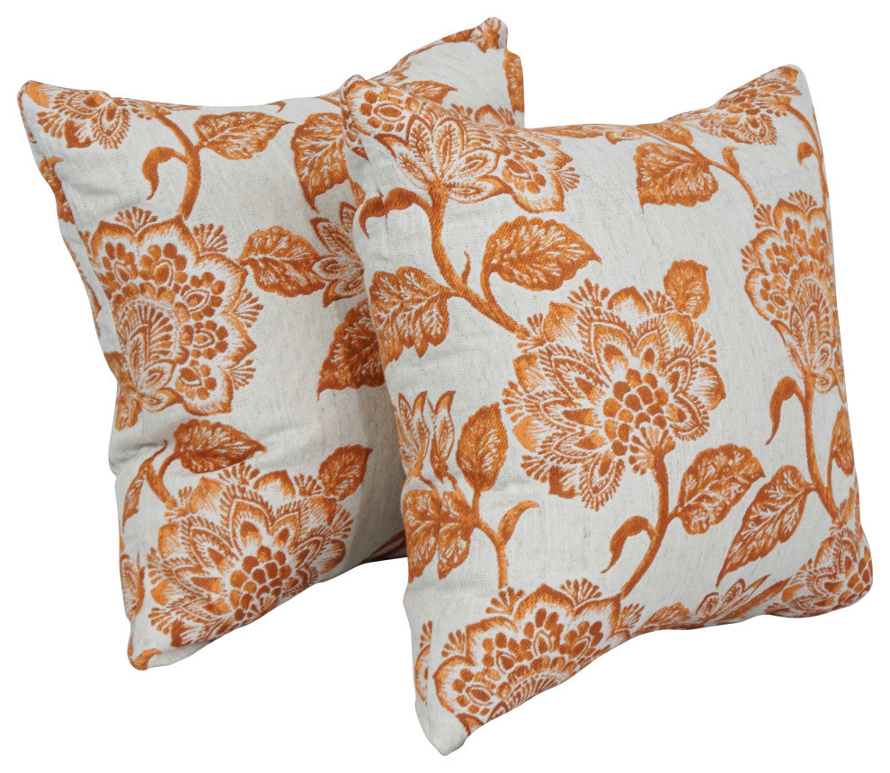 17" Jacquard Throw Pillows With Inserts, Set of 2, Vivier Bitter