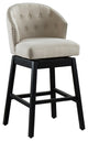 Button Tufted Arm Dining Room Accent Chairs, Set of 2, Tan