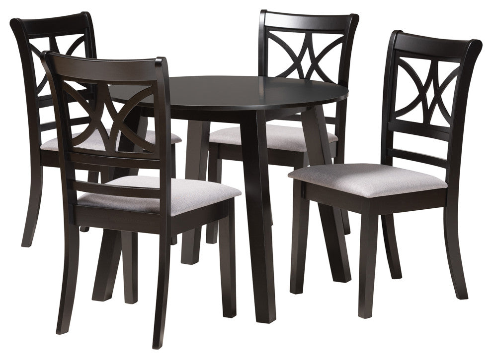 Anni 5 -Piece Dining Set, Gray/Dark Brown