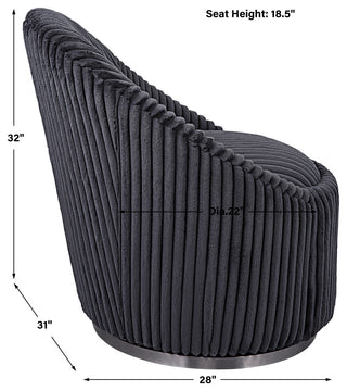 Uttermost Crue Gray Fabric swivel Chair