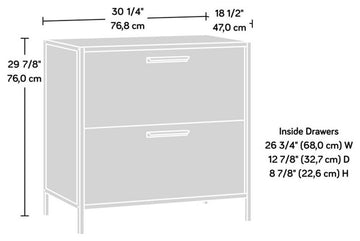 Boulevard Cafe Engineered Wood and Metal Lateral File in White/Haze