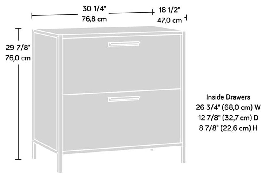 Boulevard Cafe Engineered Wood and Metal Lateral File in White/Haze