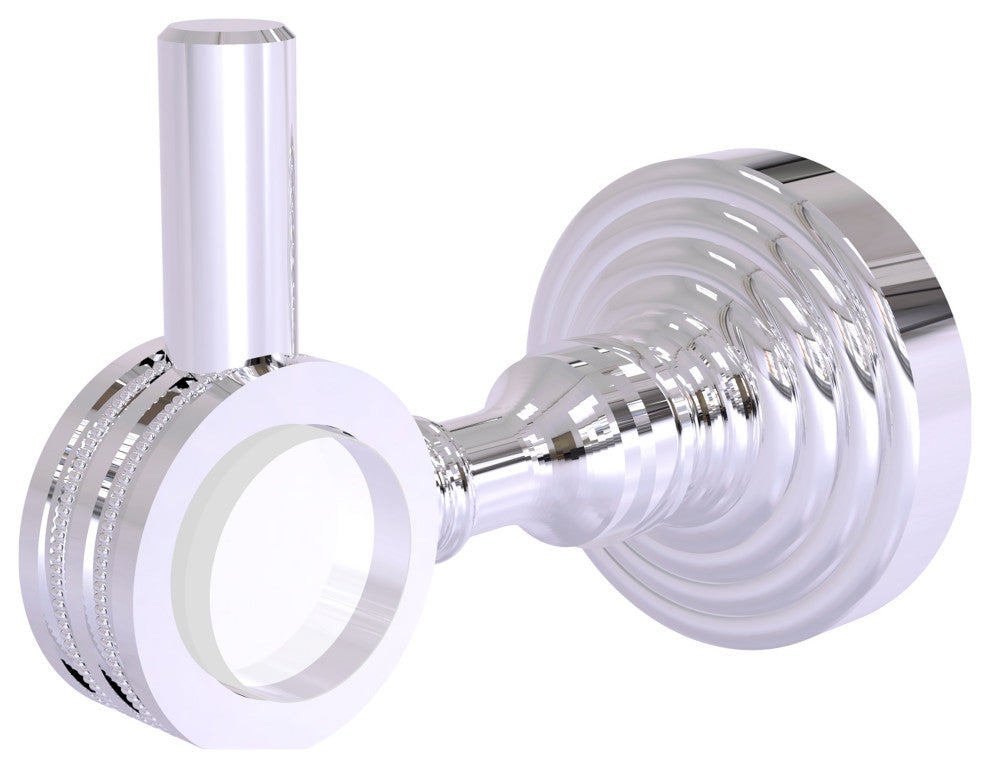 Pacific Grove Robe Hook with Dotted Accents, Polished Chrome