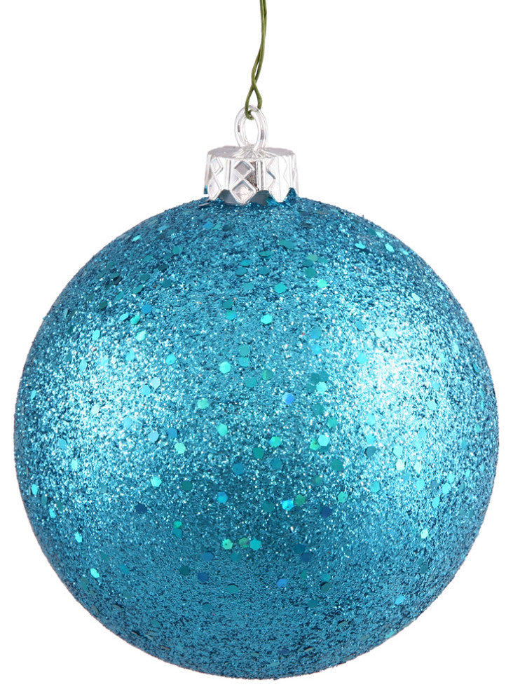 Vickerman N592012Dq 8" Turquoise Sequin Ball Ornament