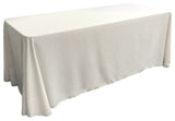 LA Linen Polyester Poplin Rectangular Tablecloth 90"x156", White