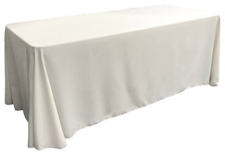 LA Linen Polyester Poplin Rectangular Tablecloth 90"x156", White
