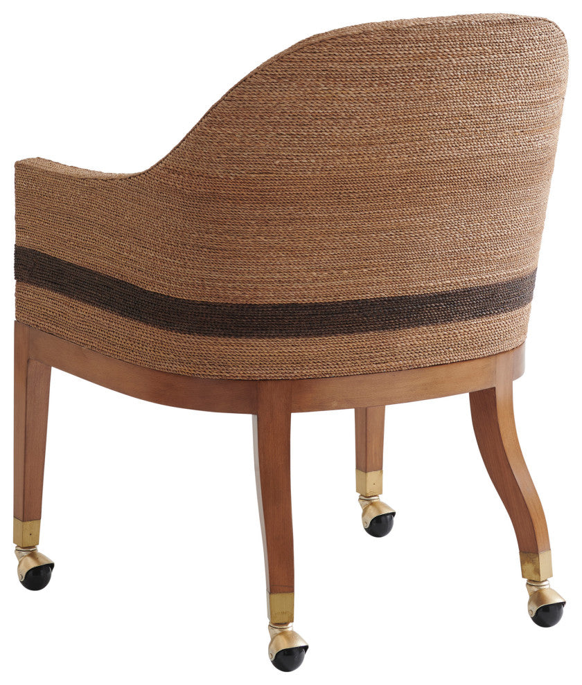 Dorian Woven Arm Chair With Casters
