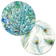 Reversible Round Plastic Placemats Peacock Garden Set of 4