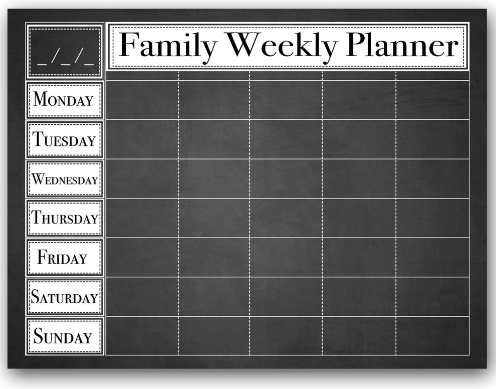 Ready2HangArt Dry Erase Family Weekly Calendar on ArtPlexi, 16"x20"