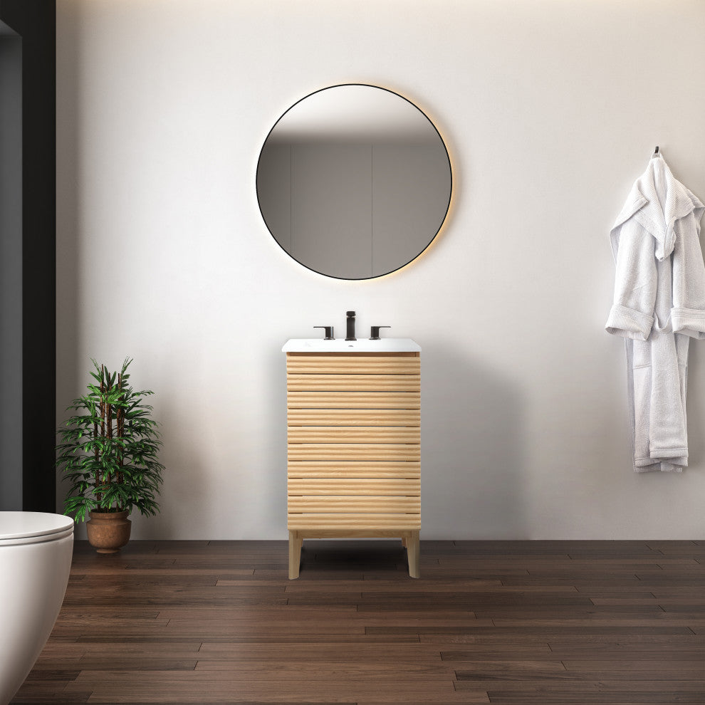 20" Modern Farmhouse 2-Shelf Bath Vanity Cabinet Only (Sink Basin not Included)