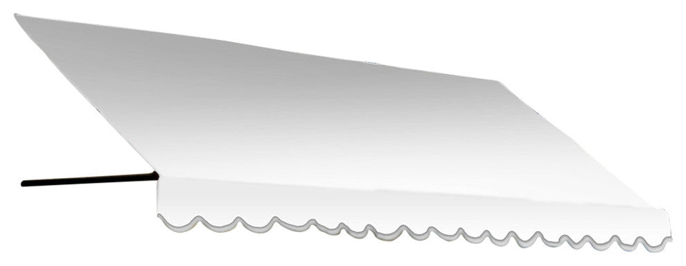 Awntech 4'' Dallas Retro Acrylic Fabric Fixed Awning, White