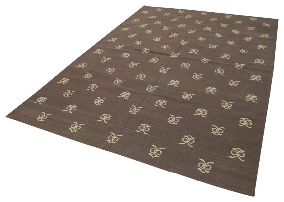 Rug N Carpet - Handmade Wool 6' 1'' x 8' 10'' Modern Design Dhurrie Kilim Rug