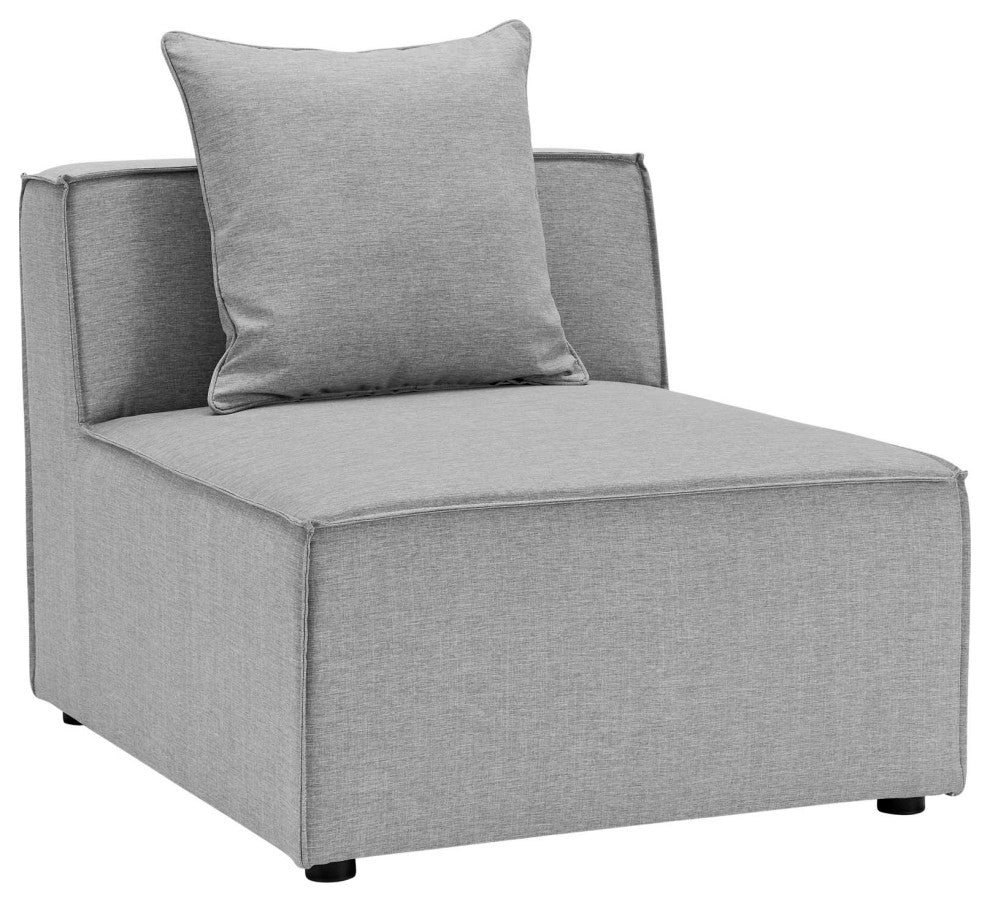 Saybrook Outdoor Patio Upholstered 4-Piece Sectional Sofa Gray