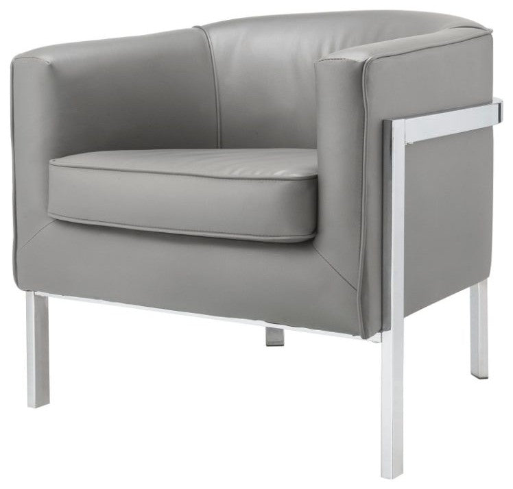 Acme Tiarnan Accent Chair Vintage Gray PU and Chrome