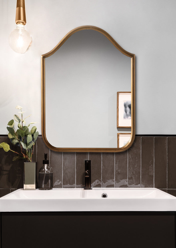 Fellows Framed Arch Wall Mirror, Gold 18x24