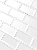 Forever 3"x6" Bevel Glass Subway Tile,Eternal White, Piece