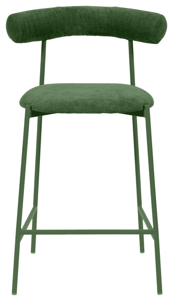 Liliana Velvet Stool, Green, Counter