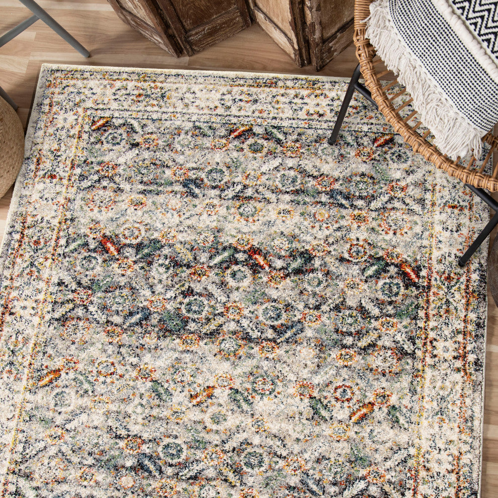 Orian Gemstone Coulter Distressed Grey Area Rug 7'10" x 10'10"